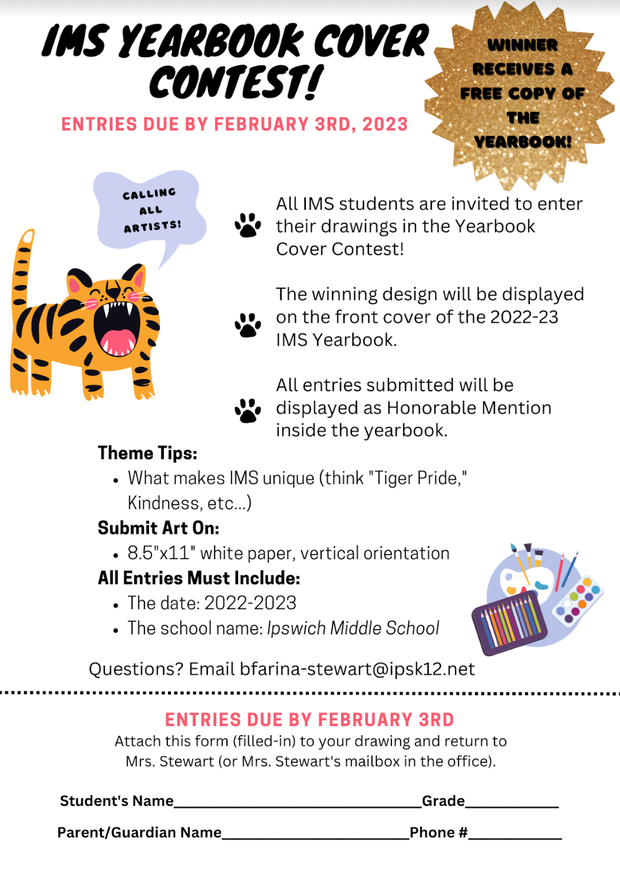  Yearbook cover art contest is running through Feb 3